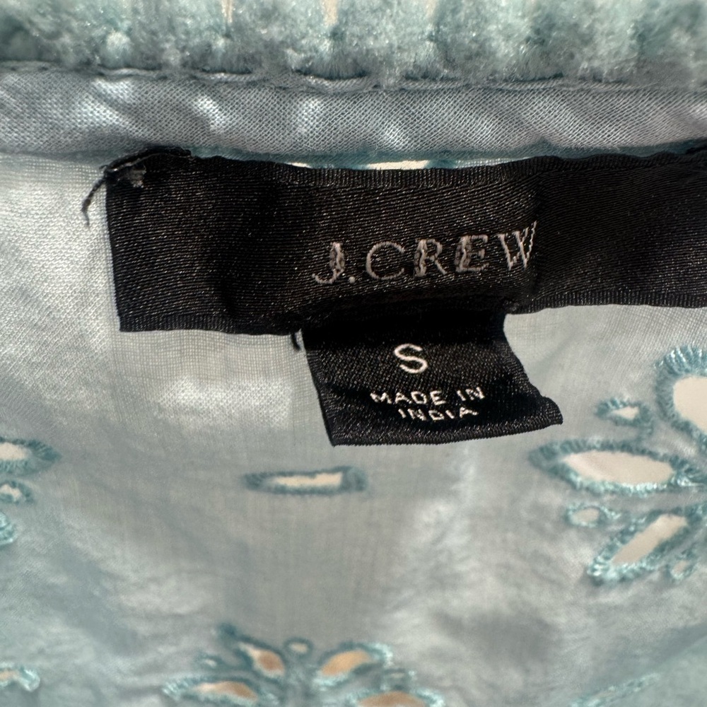 J. Crew Blue Embroidered Tunic with Tassels - Picture 3 of 4